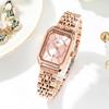 Reloj Goldie para mujer, estilo vintage, de acero, con esfera pequeña, moderno, cuadrado, de cuarzo, resistente al agua y con temperamento a prueba de viento.