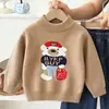Suéter para Niños Cuello Redondo Jersey Tejido 2026 Nuevo Estilo Conjunto de Punto Oso de Dibujos Animados Conjunto de Jeans