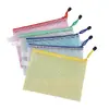 Bolsa de Archivo con Cremallera de Cuadrícula A4 Papelería Creativa para Estudiantes Estuche Impermeable para Lápices Bolsa Transparente para Documentos de Oficina Bolsa para Guardar Recibos