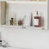 Placa divisória acrílica em L espessada totalmente transparente de ângulo reto Gabinete de espelho para banheiro Estante Defletor de tira longa anti-queda