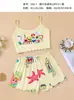 Pijamas Transfronterizos de Comercio Exterior para Mujer Verano Nuevo de Seda de Leche Tirantes Cortos Dibujos Animados Lindos Estilo Europeo y Americano Ropa de Casa con Tirantes