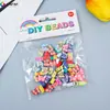 Embalagem com Fecho Argila Macia Fruta Pulseira DIY Contas Soltas Fio para Montar Pulseira Acessórios de Joias Contas Fruta de Argila Macia