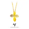 Set de Lirio Dorado Arena Estilo de Lujo Ligero Gama Alta Collar Anillo Pendientes Flor de Cuatro Hojas Punto de Hada Diamante para Mujer Venta al por Mayor