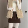 Falda Corta de Cachemira Estilo Suave Otoño e Invierno para Mujer, Cálida y Ajustada a la Cadera, Cintura Alta, Falda de Corte A con Efecto Adelgazante