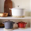 Tapetes Isolantes de Palha Criativos Feitos à Mão Personalizados, Tapetes para Panelas de Cozinha, Tapetes Domésticos Anti-Queimaduras, Jogos Americanos Estilo Japonês, Tapetes para Pratos e Travessas