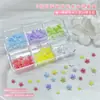 Decoraciones para Uñas Flor de Cinco Pétalos Color Dopamina Mezcladas con Mini Flores de Resina Blanca Rhinestones Accesorios DIY