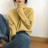 Suéter Pulóver de Cuello Alto Holgado Sencillo Estilo Coreano para Mujer Otoño Invierno Nuevo Estilo Adelgazante Versátil Top Básico de Punto
