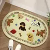 Nueva Alfombrilla de Baño Estilo Dibujos Animados Imitación Lana Trenzada Absorbente Antideslizante Puerta de Baño Alfombrilla Universal Dropshipping