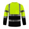 Camisa Polo de Manga Longa com Faixa Refletiva Brilhante Personalizada Roupas de Segurança Subterrânea para Canteiro de Obras Cores Noturnas Combinadas Roupas de Trabalho
