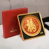Enfeites de Caractere da Sorte, Artesanato com Folha de Ouro Tendência Nacional Estilo Chinês, Pinturas Decorativas, Lembrancinhas, Presentes Corporativos de Seguro para Transmissão ao Vivo