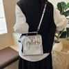 Mochila Linda Estilo Universitario con Lazo 2025 Nueva Versión Coreana Versátil Cuadros Bolso Cruzado de Alta Gama