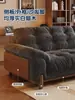 Sofá Vintage de Tela Nube para Salas Pequeñas, Nuevo Sofá de Madera Maciza Estilo Retro 2025, Sofá Recto de Chenilla