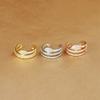 Moda Europea y Americana Acero Inoxidable Full Diamante Super Brillante Zircón Clip para Oreja Multicapa Serpiente Personalizado Lujo Ligero Clip para Oreja Joyería