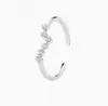 Anillo Doce Constelaciones Estilo Frío Moderno Estilo Japonés y Coreano Lujo Ligero Abierto Ajustable Anillo de Dedo de Diamante para Mujer Sencillo