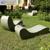 Sillón de Césped Imitación Piedra para Parque Exterior, Sillón de Fibra de Vidrio con Acabado Personalizado, Taburete de Cemento Transparente para Ocio