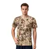 Camiseta de camuflaje para deportes al aire libre, manga corta, para entrenamiento y ejercicio al aire libre, transpirable y de secado rápido.