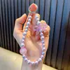 Cadena para llavero de teléfono móvil de perla, temblorosa, en vivo, cadena para llavero de teléfono móvil perlada, colgante, pequeño regalo, pulsera, venta al por mayor