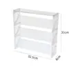 Caja de Almacenamiento Cosmético, Estante de Almacenamiento de Escritorio de Lujo Ligero, Apilable Transparente Compartimentado para Almacenamiento de Labiales