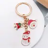 Nuevo Regalo de Navidad Goteo de Aceite Dibujos Animados Lindo Papá Noel Reno Árbol de Navidad Llavero Accesorios Colgante