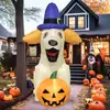 Decoração de Halloween Inflável para Exterior de 1,5m - Cachorro Abóbora com LED - Modelo a Ar - Personalização de Fábrica