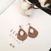 Pendientes de madera de comercio exterior, pendientes de moda personalizados, simples, combinan con todo, pendientes largos de madera, pendientes para mujer