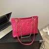 Bolso bandolera para mujer, novedad 2024, de gran capacidad, de alta gama, con cadena romboidal, estilo retro, para uso diario.