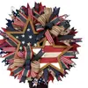 Guirlanda de Bandeiras do Dia da Independência Americana Transfronteiriça Guirlanda para Porta da Frente Decoração de Cena de Feriado para Pendurar na Porta da Frente
