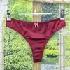 Calcinha Plus Size Estilo Europeu e Americano com Estampa de Letras, Respirável, Sem Costura, Fio Dental Sexy Feminino para Mulheres Plus Size