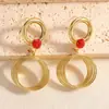 Pendientes Redondos Multicapa de Venta Caliente Transfronteriza con un Toque de Lujo Ligero y de Alta Gama para Mujer, Pendientes Exagerados, Aretes y Accesorios para Orejas al por Mayor