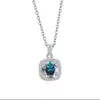 Transfronterizo Caliente Plata 925 Diamante Mosan 1 quilate Cuadrado Bolso Colgante de Collar para Mujer Cadena de Clavícula Tono Vibrante Mismo que en Vivo