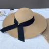 Sombrero de Paja de Ala Ancha Estilo Nuevo para Mujer, Sombrero de Paja con Protección Solar para Verano, Sombrero de Sol para Vacaciones al Aire Libre en la Playa, Moderno