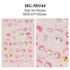 Pegatina Linda de Dibujos Animados para Uñas 5D en Relieve Diversión Infantil Fresa Panda Kitty Oso Pegatina para Uñas Joyería HG