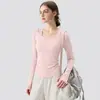 Conjunto de yoga para mujer para otoño, compuesto por un conjunto de dos piezas con sujetador incorporado, un top deportivo de manga larga con hombros descubiertos y un conjunto de entrenamiento Pilates de corte ajustado