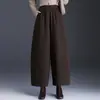 Calça Casual Larga com Cintura Elástica para Mulheres, Novo Estilo Outono 2026, Elegante, Cobre o Quadril, Rejuvenescedora, Calça Cropped da Moda