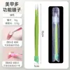 Pinça de silicone para nail art pinça de pressionar pinça de posicionar strass pegajoso pinça de cabeça reta colorida
