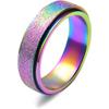 Anillo Giratorio de Acero de Titanio Más Vendido Transfronterizo de Amazon para Alivio del Estrés, Anillo de Acero Inoxidable Europeo y Americano para Parejas Anti-Ansiedad