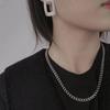 Collar de cadena cubana de acero de titanio resistente a la decoloración para mujer, estilo moderno, estilo hip hop urbano europeo y americano, cadena gruesa para sudadera, accesorios.