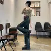 Jeans de Pierna Ancha de Cintura Alta Color Gris Cemento para Mujer Primavera y Otoño 2025 Nuevos Pantalones Rectos Sueltos Vintage que Cubren la Cadera para Cuerpo en Forma de Pera