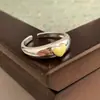Anillo Abierto de Corazón con Goteo de Aceite, Moda Simple de Verano, Temperamento Fresco, Joyería para Manos Dulce de Lujo Ligero de Alta Gama para el Trabajo