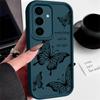 Adequado para Samsung S24Ultra Capa de Celular Borboleta S23 Cor Pura Capa Macia A55 Tianyan Capa Protetora Anti-Queda