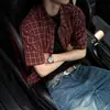 Camisa de Manga Corta a Cuadros Nueva de Verano 2026 para Hombre, Marca Japonesa Retro de Moda, Corte Holgado, Camisa Casual Versátil para Pareja