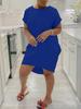 Popular Vestido Holgado de Tallas Grandes Europeo y Americano de Amazon, Cuello Redondo, Cómodo Vestido para Casa, Manga Corta, Ropa Popular Transfronteriza para Mujer