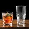 Copa de Cóctel Retro de Vidrio, Vaso Rayado para Jugos, Vaso de Agua, Vaso para Bebidas de Alto Valor Estético, Vaso para Café Americano con Hielo