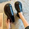 Zapatos de Cuero para Mujer Estilo Japonés Otoño 2024 Nuevos Mocasines de Suela Gruesa Estilo Británico Slip-On Zapatos de Uniforme JK