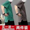 Camiseta de Manga Corta con Bolsillo Oculto Fresca Transpirable para Hombre Manga Corta Cuello Redondo Verano Moda Suelta Talla Grande Top