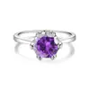 Anillo de Plata de Ley 925 con Moissanita para Mujer, Mismo Estilo de Tiktok, Corona Clásica de Seis Garras de la Familia Zhou, Regalo de Propuesta, Suministro Directo del Fabricante