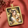 Tangka de Espíritu Zorro Pintado en Oro Caja Gahu Colgante de Zorro Amuleto de Buda Collar Colgante Souvenir Turístico Wutai Estilo Tíbet