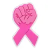 Flor de zapato de goma suave de PVC con cinta rosa, hebilla decorativa para campaña de concienciación sobre la salud de la mujer, accesorios decorativos para zapatos Crocs al por mayor