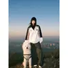 Diseño Estilo Coreano para Mujer Moda Otoño e Invierno 2025 Cardigan con Cremallera Grueso de Terciopelo Rayado Holgado Chaqueta Tendencia Ins