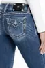 Jeans Bootcut Elástico de Cintura Baixa Missme Hot Girl Transfronteiriço para Mulheres Jeans Bootcut de Cintura Baixa Atacado